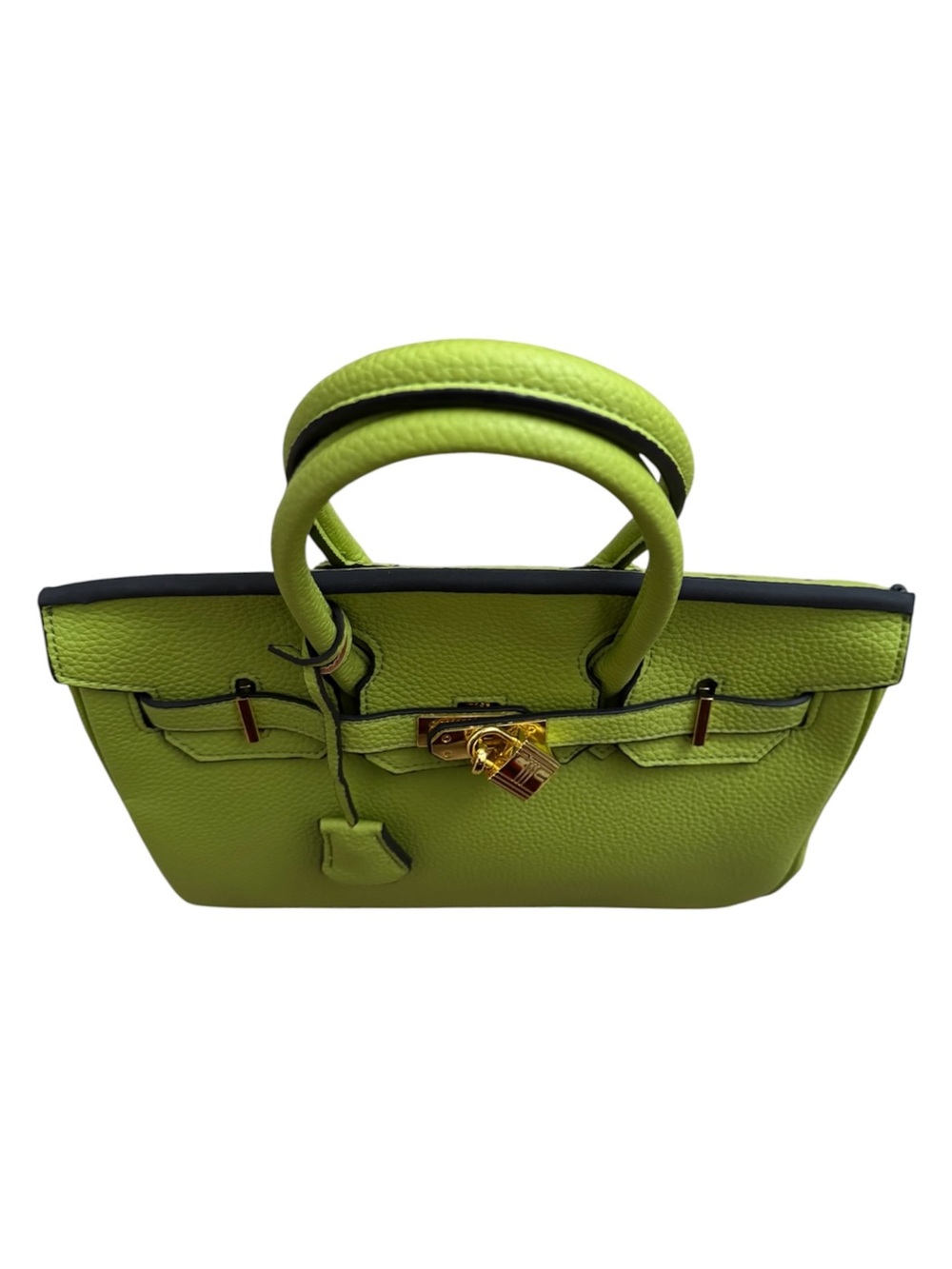 Lime Green Turn Lock Leather Bag